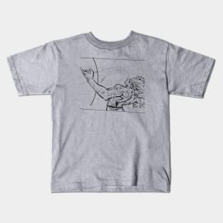Dope muscle man manga silihouette illustration Kids T-Shirt